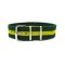 HNS Brazil Flag Green & Yellow Strip Nylon Watch Strap With Polished Stainless Steel Buckle
