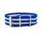 HNS Blue & White Strip Nylon Watch Strap With Polished Stainless Steel Buckle