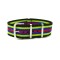 HNS Black & Yellow & Blue & Red Strip Nylon Watch Strap With Polished Stainless Steel Buckle