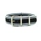 HNS White & Black Jeans Style Strip Nylon Watch Strap With Polished Stainless Steel Buckle