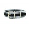 HNS White & Black Jeans Style Strip Nylon Watch Strap With Polished Stainless Steel Buckle