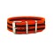 HNS Orange & Black Strip Nylon Watch Strap With Polished Stainless Steel Buckle