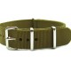 HNS Dark Khaki Heavy Duty Ballistic Nylon Watch Strap With Polished Stainless Steel Buckle