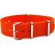 HNS Orange Red Heavy Duty Ballistic Nylon Watch Strap With Polished Stainless Steel Buckle