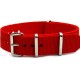 HNS Red Heavy Duty Ballistic Nylon Watch Strap With Polished Stainless Steel Buckle