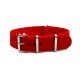HNS Red Heavy Duty Ballistic Nylon Watch Strap With Polished Stainless Steel Buckle