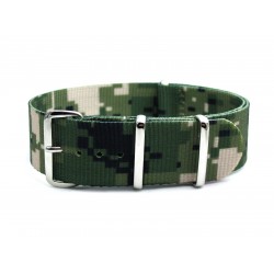 HNS Camouflage Desert Heavy Duty Ballistic Nylon Watch Strap With Polished Stainless Steel Buckle