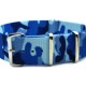 HNS Camouflage Navy Heavy Duty Ballistic Nylon Watch Strap With Polished Stainless Steel Buckle