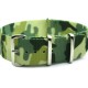 HNS Camouflage Woodland Heavy Duty Ballistic Nylon Watch Strap With Polished Stainless Steel Buckle