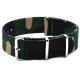 HNS Camouflage Woodland Heavy Duty Ballistic Nylon Watch Strap With Polished Stainless Steel Buckle