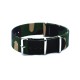 HNS Camouflage Woodland Heavy Duty Ballistic Nylon Watch Strap With Polished Stainless Steel Buckle