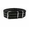 HNS James Bond 007  Black & Grey Heavy Duty Ballistic Nylon Watch Strap With Polished Stainless Steel Buckle