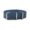 HNS Double Graphic Printed Indigo Sashiko Waves Blue BG Heavy Duty Ballistic Nylon Watch Strap With Polished Stainless Steel Buckle