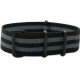 HNS James Bond 007  Black & Grey Heavy Duty Ballistic Nylon Watch Strap With PVD Matt Coated Stainless Steel Buckle