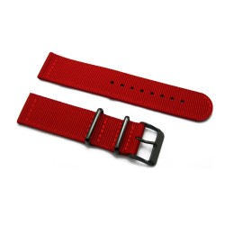 HNS 2 Pieces Red  Heavy Duty Ballistic Nylon Watch Strap With PVD Coated Stainless Steel Buckle