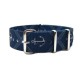 HNS Double Graphic Printed Anchors Blue BG Heavy Duty Ballistic Nylon Watch Strap With Polished Stainless Steel Buckle