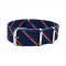 HNS Double Graphic Printed Navy Red White Strip Heavy Duty Ballistic Nylon Watch Strap With Polished Stainless Steel Buckle
