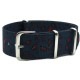 HNS Double Graphic Printed Grey Blue Leopard Heavy Duty Ballistic Nylon Watch Strap With Polished Stainless Steel Buckle