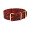 HNS Double Graphic Printed Vintage Paisley Pattern Heavy Duty Ballistic Nylon Watch Strap With Rose Gold Polished Stainless Steel Buckle
