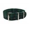 HNS Double Graphic Printed Green Mix Black Grids Heavy Duty Ballistic Nylon Watch Strap With Polished Stainless Steel Buckle