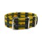 HNS Double Graphic Printed Yellow Mix Black Grids Heavy Duty Ballistic Nylon Watch Strap With Polished Stainless Steel Buckle
