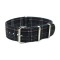 HNS Double Graphic Printed Grey Mix Black Grids Heavy Duty Ballistic Nylon Watch Strap With Polished Stainless Steel Buckle