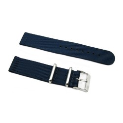 HNS 2 Pieces Navy Heavy Duty Ballistic Nylon Watch Strap With Stainless Steel Buckle