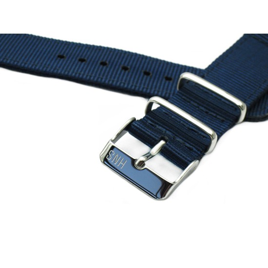 HNS 2 Pieces Navy Heavy Duty Ballistic Nylon Watch Strap With Stainless Steel Buckle