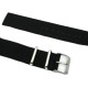 HNS 2 Pieces Black Heavy Duty Ballistic Nylon Watch Strap With Stainless Steel Buckle