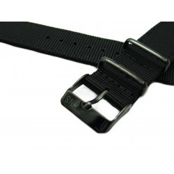 HNS 2 Pieces Black Heavy Duty Ballistic Nylon Watch Strap With PVD Coated Stainless Steel Buckle