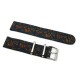 HNS 2 Pieces Double Graphic Printed Vintage Navy Paisley Pattern Heavy Duty Ballistic Nylon Watch Strap With Polished Stainless Steel Buckle