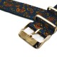 HNS 2 Pieces Double Graphic Printed Vintage Navy Paisley Pattern Heavy Duty Ballistic Nylon Watch Strap With Rose Gold Polished Stainless Steel Buckle