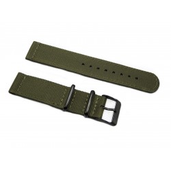 HNS 2 Pieces Olive Heavy Duty Ballistic Nylon Watch Strap With PVD Coated Stainless Steel Buckle