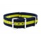 HNS Navy & Yellow Heavy Duty Ballistic Nylon Watch Strap With Polished Stainless Steel Buckle