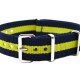 HNS Navy & Yellow Heavy Duty Ballistic Nylon Watch Strap With Polished Stainless Steel Buckle