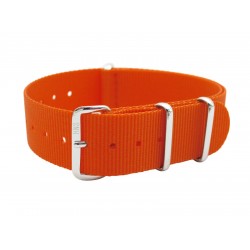 HNS Orange Heavy Duty Ballistic Nylon Watch Strap With Polished Stainless Steel Buckle