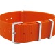 HNS Orange Heavy Duty Ballistic Nylon Watch Strap With Polished Stainless Steel Buckle