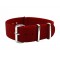 HNS Red Heavy Duty Ballistic Nylon Watch Strap With Polished Stainless Steel Buckle