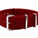 HNS Red Heavy Duty Ballistic Nylon Watch Strap With Polished Stainless Steel Buckle