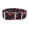 HNS Double Graphic Printed Vintage Paisley Heavy Duty Ballistic Nylon Watch Strap With Polished Stainless Steel Buckle