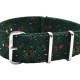 HNS Double Graphic Printed Vintage Paisley Heavy Duty Ballistic Nylon Watch Strap With Polished Stainless Steel Buckle