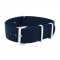 HNS Navy Heavy Duty Ballistic Nylon Watch Strap With Polished Stainless Steel Buckle