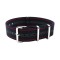 HNS Blue Red Stripe Heavy Duty Ballistic Nylon Watch Strap With Polished Stainless Steel Buckle