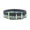 HNS Grey Strip Nylon Watch Strap With Rose Gold Polished Stainless Steel Buckle