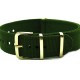 HNS Olive Nylon Watch Strap With Rose Gold Polished Stainless Steel Buckle