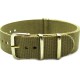 HNS Khaki Nylon Watch Strap With Rose Gold Polished Stainless Steel Buckle