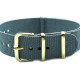 HNS Grey Nylon Watch Strap With Rose Gold Polished Stainless Steel Buckle
