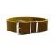 HNS Handmade Coffee Calf Leather Watch Strap With 3 Polished Stainless Steel Rings
