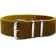 HNS Handmade Coffee Calf Leather Watch Strap With 3 Polished Stainless Steel Rings