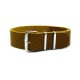 HNS Handmade Coffee Calf Leather Watch Strap With 3 Polished Stainless Steel Rings
